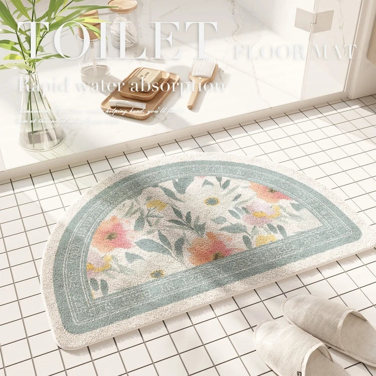Tapis de sol absorbant à motif floral américain demi  
