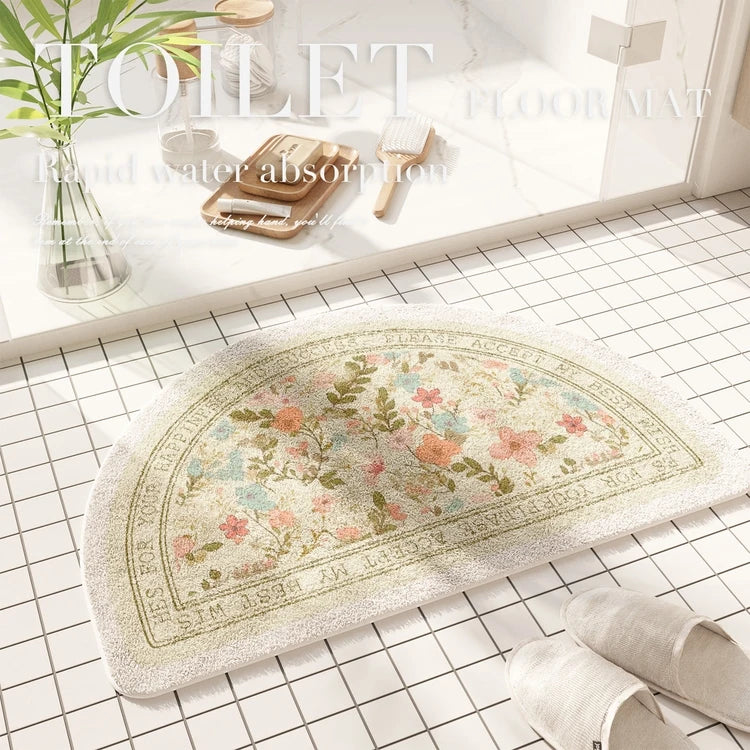 Tapis de sol absorbant à motif floral américain  rose clair