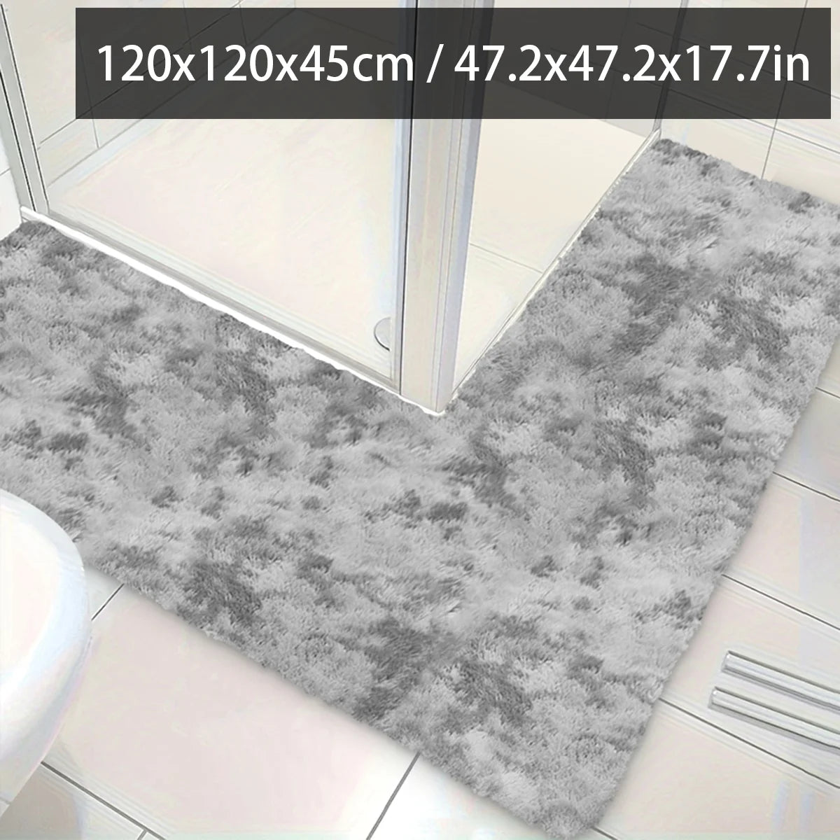 Tapis de sol antidérapant en forme de L gris  120cm 