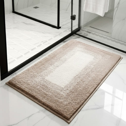 Tapis de sol antidérapant salle de bain marron 