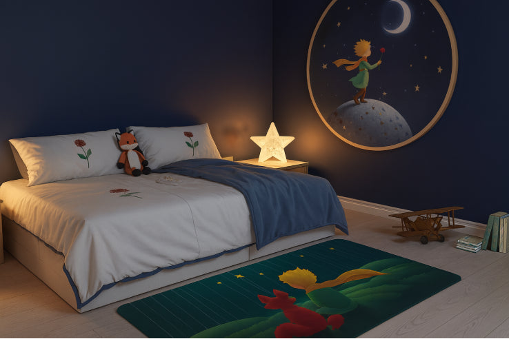 Tapis de sol classique d'animation Petit Prince nuit 