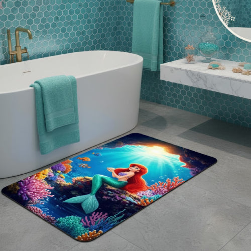 Tapis de sol de salle de bain Disney La Petite Sirène baignoire 