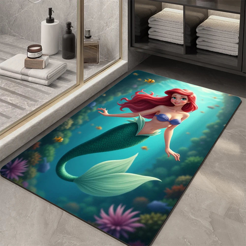 Tapis de sol de salle de bain Disney La Petite Sirène mer 