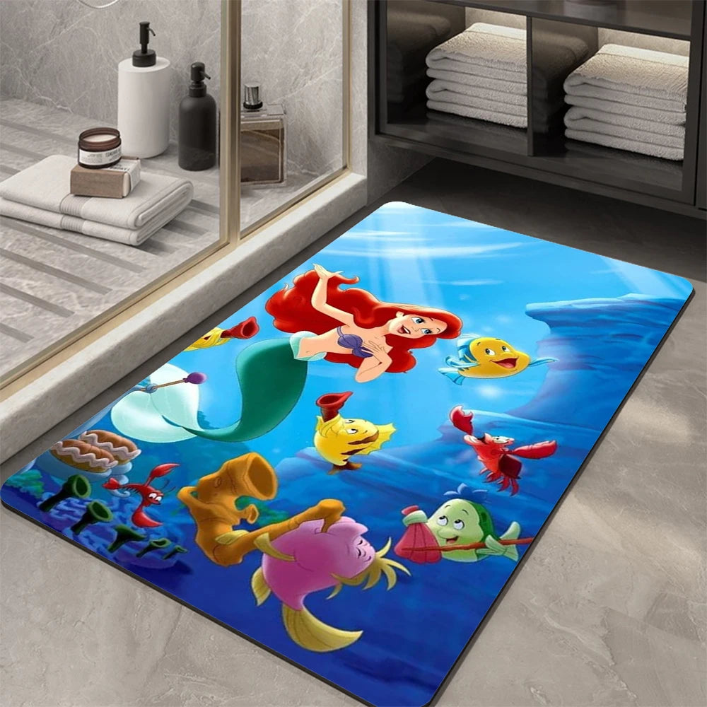 Tapis de sol de salle de bain Disney La Petite Sirène poisson 