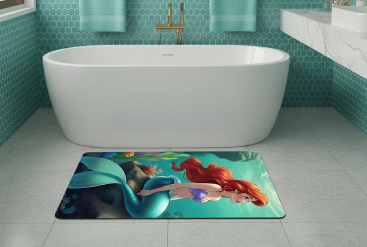 Tapis de sol de salle de bain Disney La Petite Sirène vert