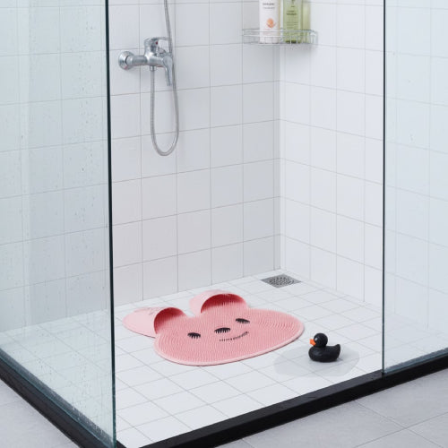 Tapis de sol de salle de douche frotter les pieds de lapin  vitre 