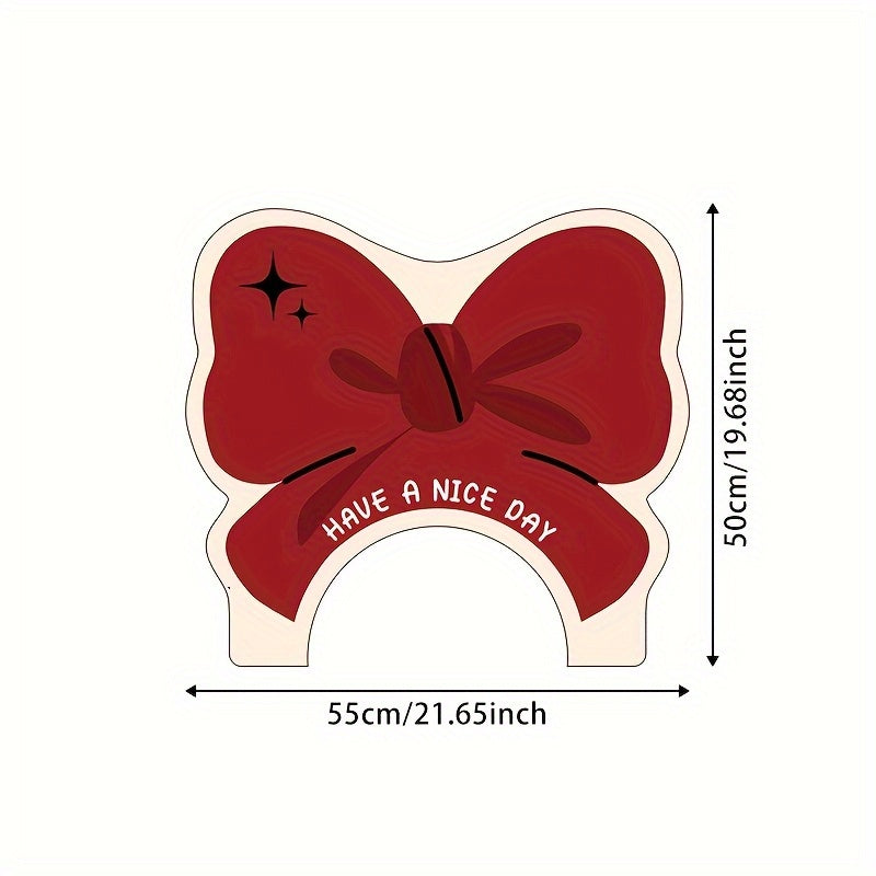Tapis de sol de toilette avec nœud rouge taille 