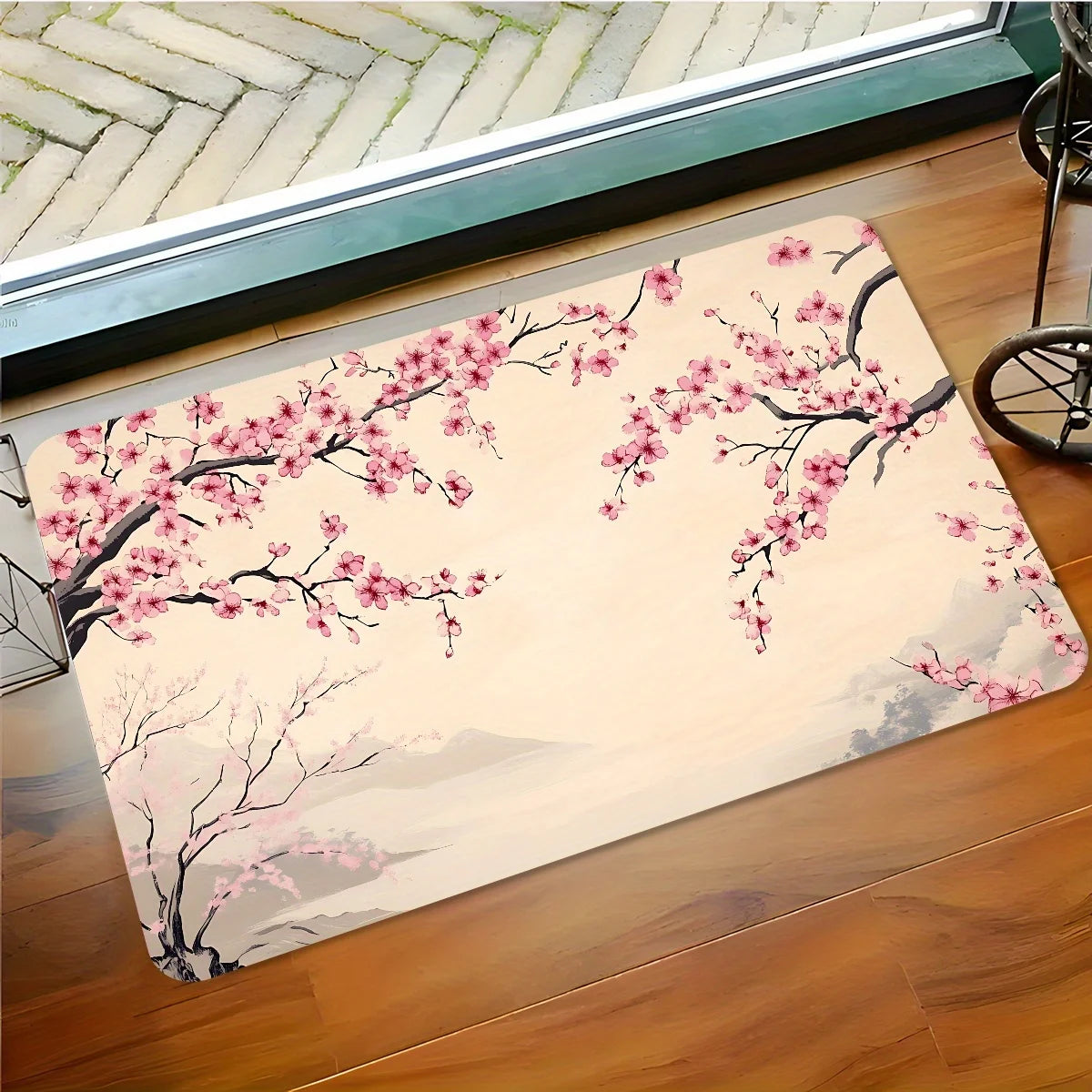 Tapis de sol imprimé fleurs de cerisier   plante 