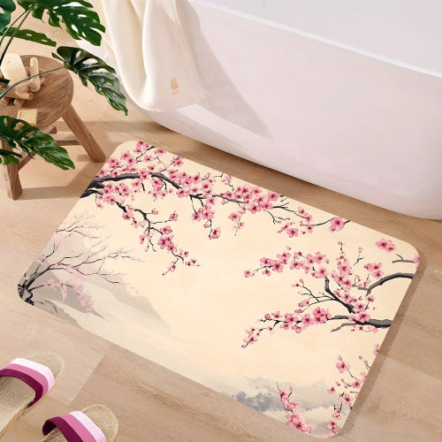 Tapis de sol imprimé fleurs de cerisier plante rose