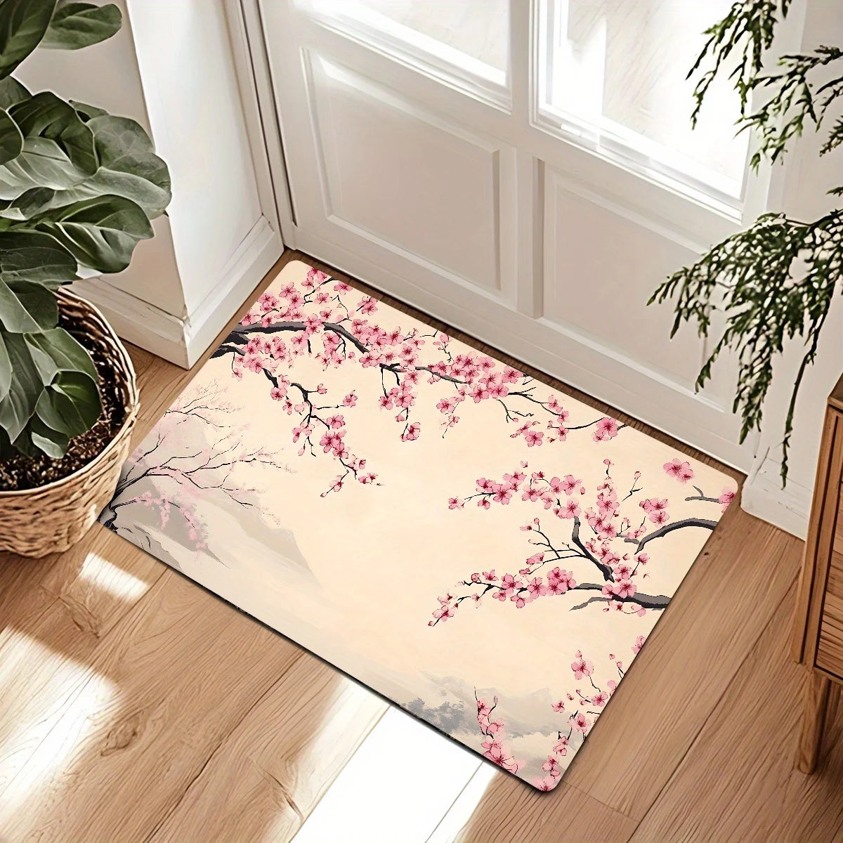 Tapis de sol imprimé fleurs de cerisier sol 