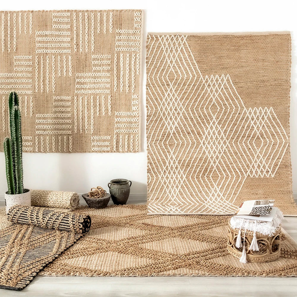 Tapis jonc de mer salle de bain jute