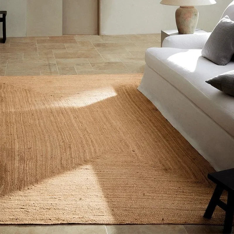 Tapis jute salle de bain salon 