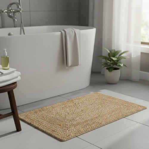 Tapis jute salle de bain sol 