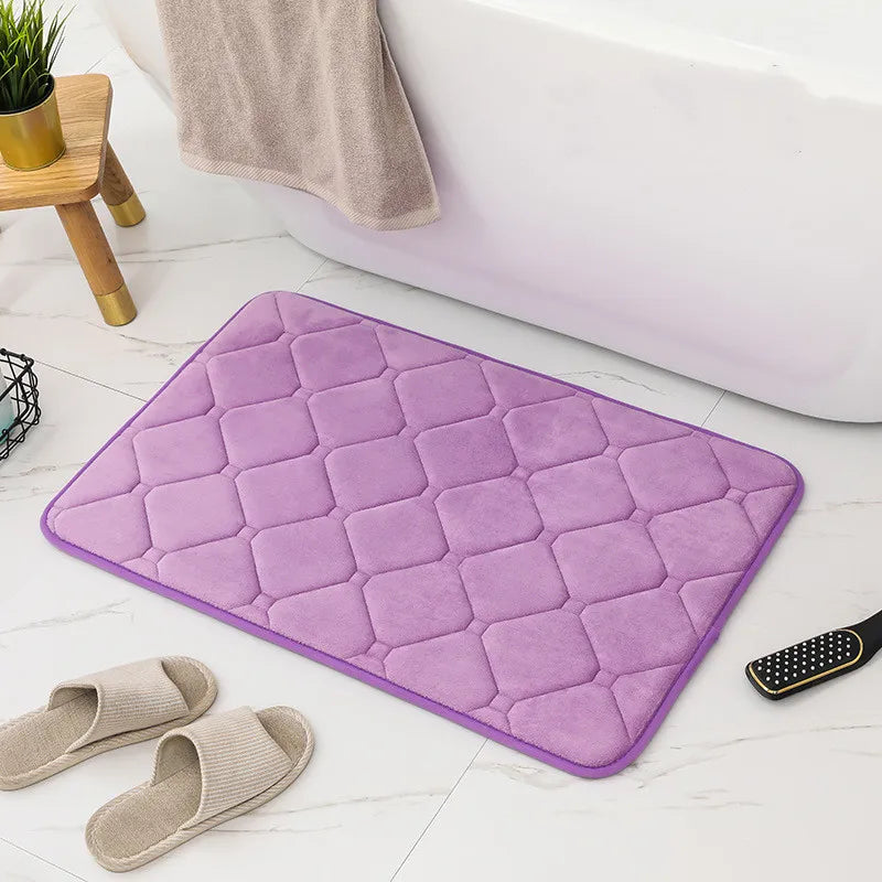Tapis mousse salle de bain violet