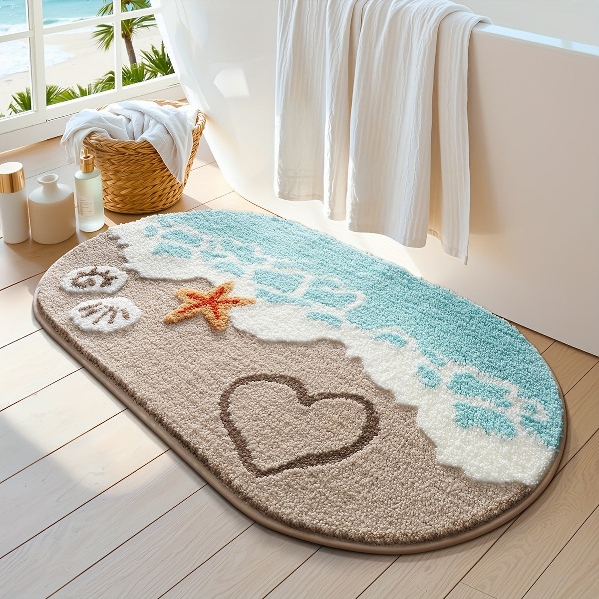 Tapis pour salle de bain bord de mer