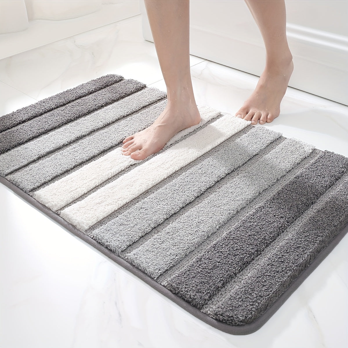 Tapis pour salle de bain extra doux  gris 