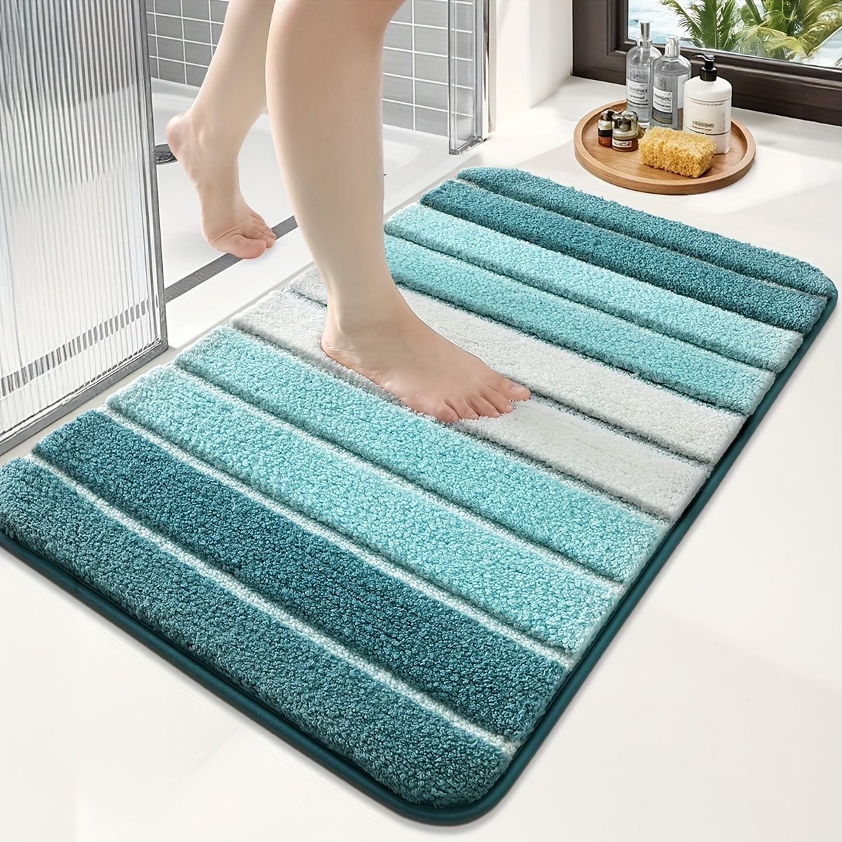 Tapis pour salle de bain extra doux  vert 