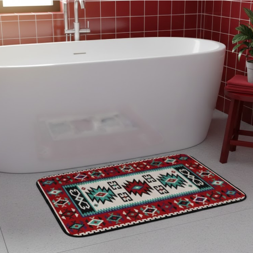 Tapis salle de bain Maroc sol rouge 
