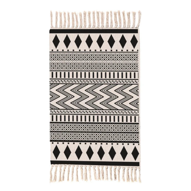 Tapis salle de bain Marocain motif noir 