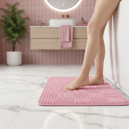 Tapis salle de bain Rose pieds 
