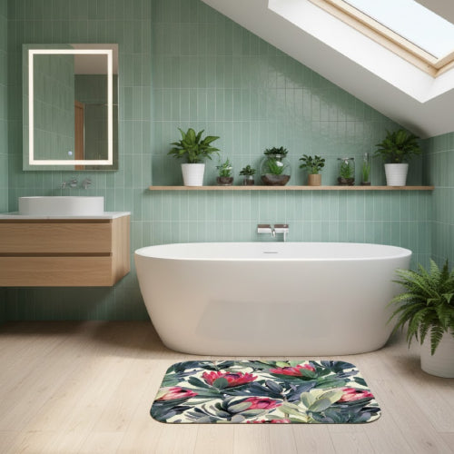 Tapis salle de bain Tropical plantes 