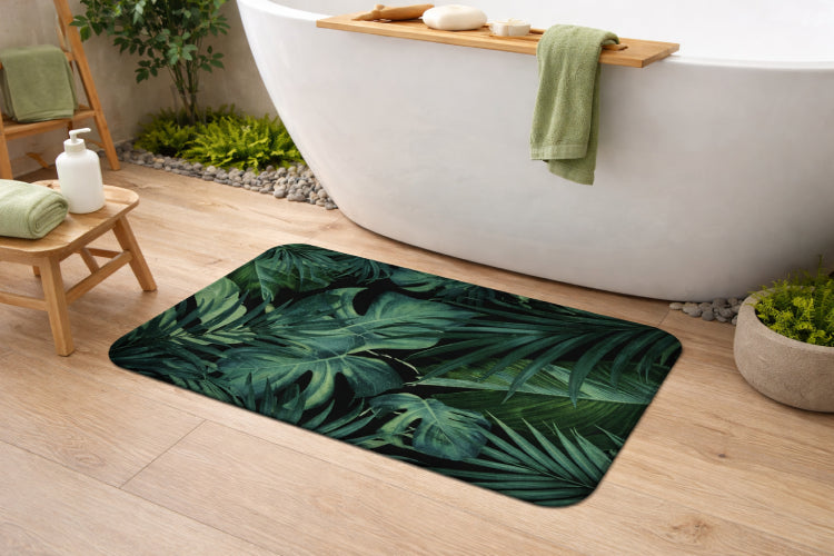 Tapis salle de bain Tropical sol vert 