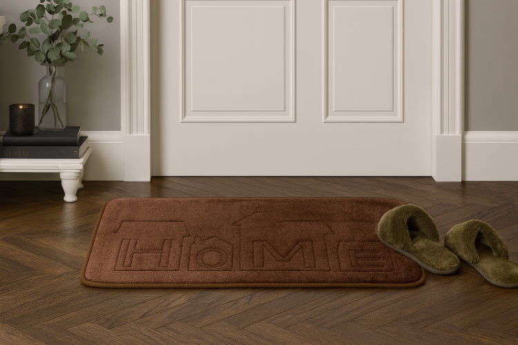 Tapis salle de bain antidérapant HOME marron 