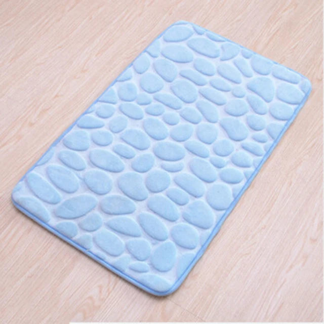 Tapis salle de bain antidérapant bleu