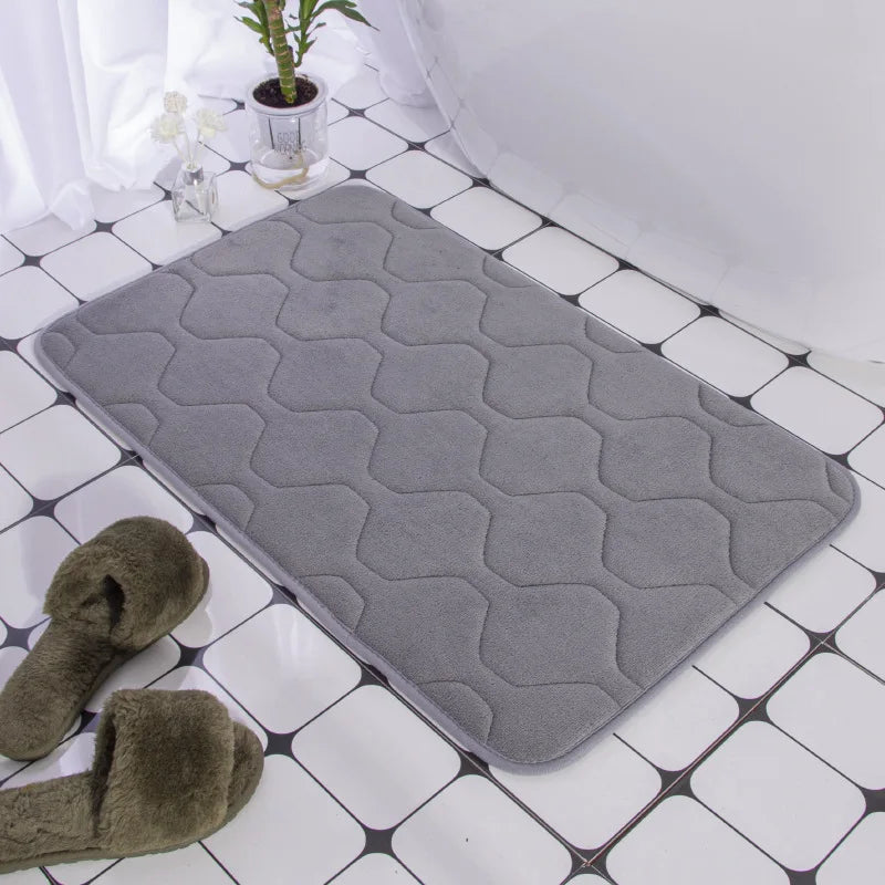 Tapis salle de bain antidérapant  gris baignoire