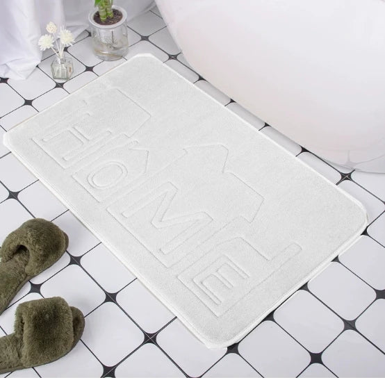 Tapis salle de bain antidérapant home blanc