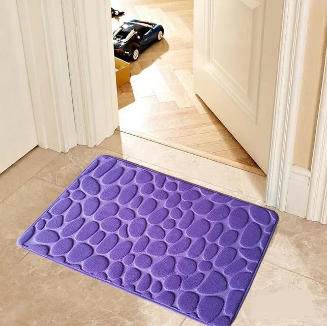 Tapis salle de bain antidérapant violet