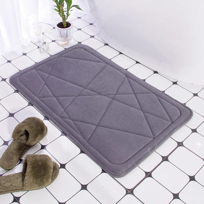 Tapis salle de bain antidérapant violet foncé
