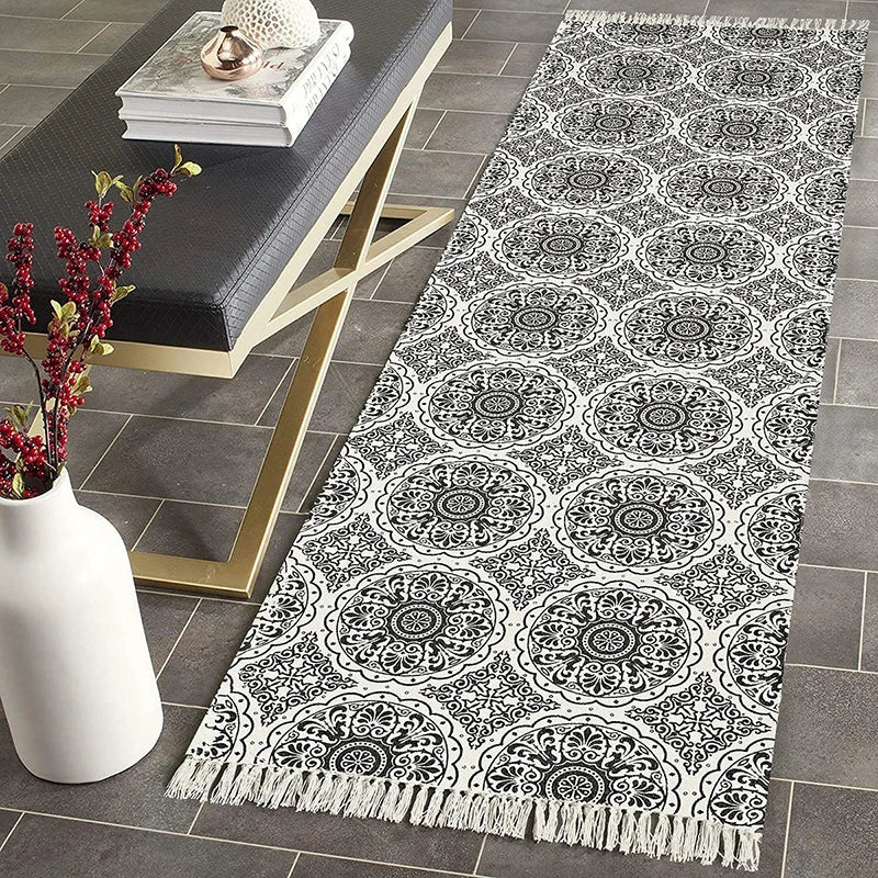 Tapis salle de bain berbère  fleur rond