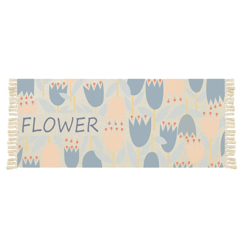 Tapis salle de bain berbère fleurs