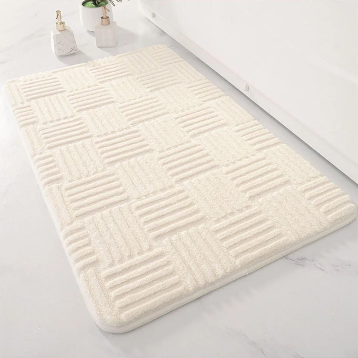 Tapis salle de bain blanc