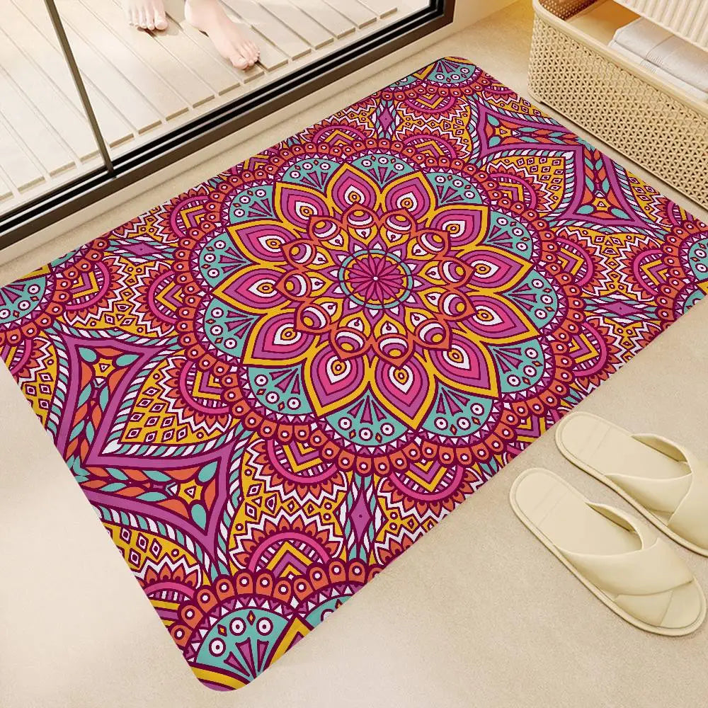 Tapis salle de bain bohème