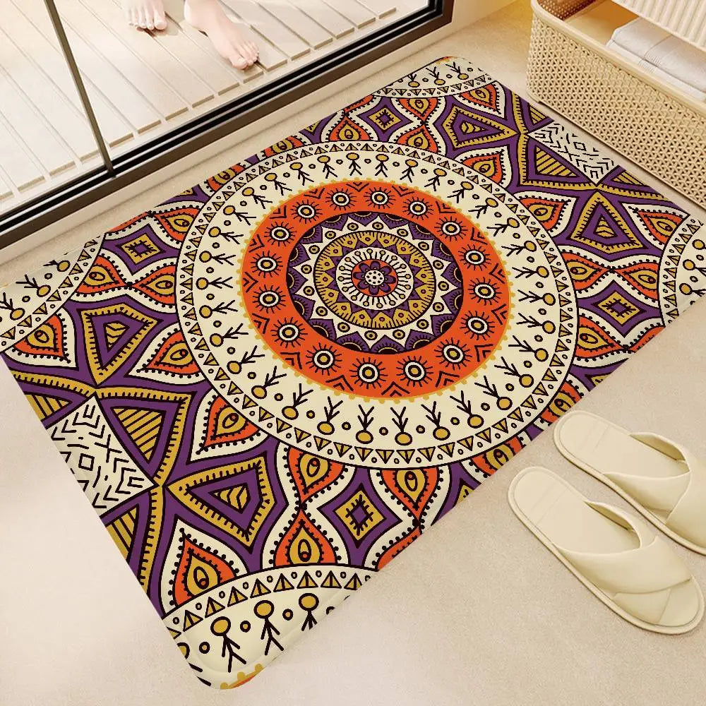 Tapis salle de bain bohème classique