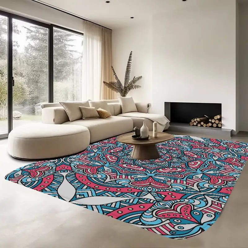 Tapis salle de bain bohème dessin vert