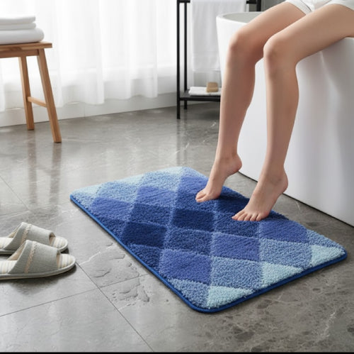 Tapis salle de bain coloré bleu dégradé 