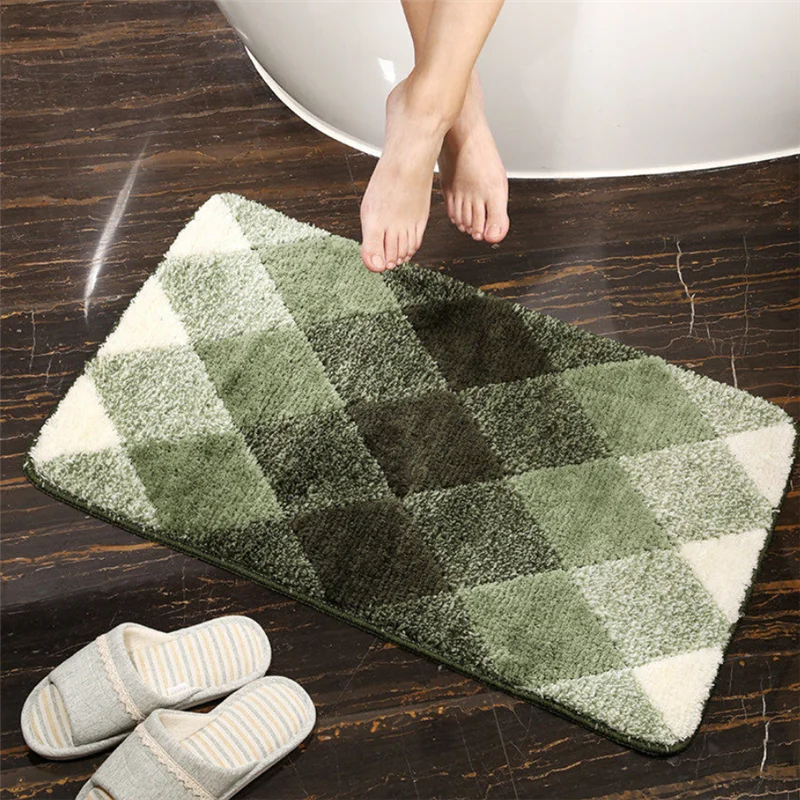 Tapis salle de bain coloré vert