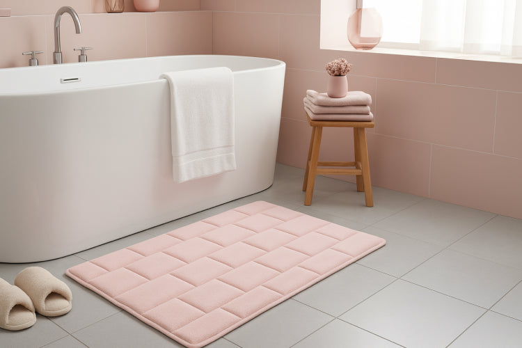 Tapis salle de bain contemporain sol baignoire 
