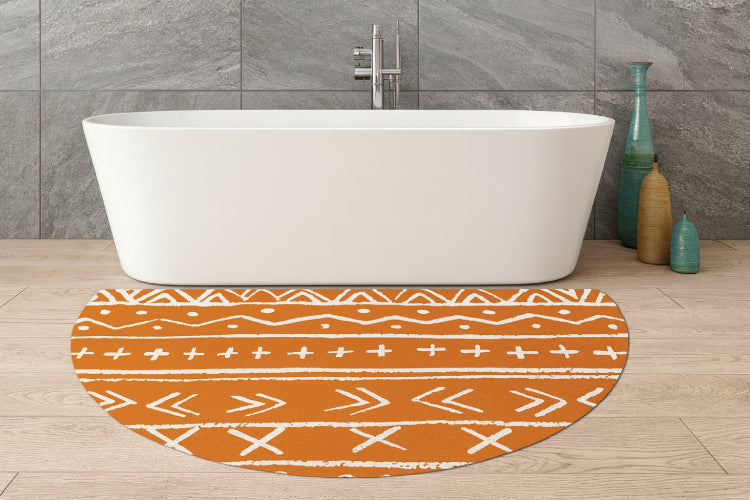 Tapis salle de bain demi lune design baignoire 