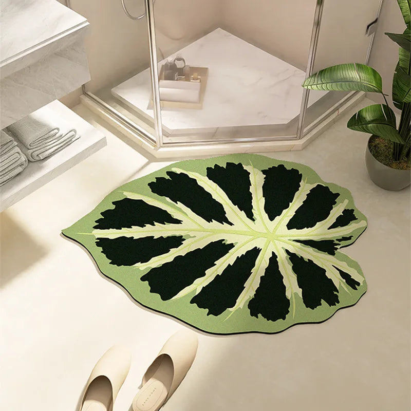 Tapis salle de bain forme originale intérieure baignoire