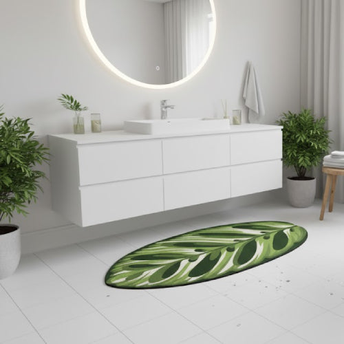 Tapis salle de bain forme originale  sol lavabo 