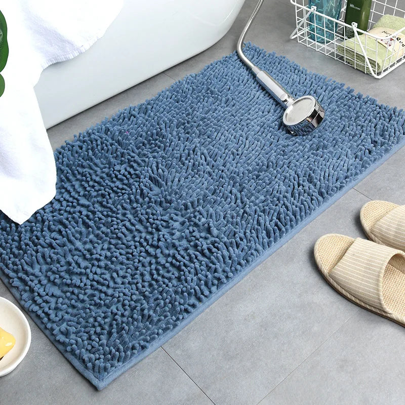 Tapis salle de bain grande taille bleu 