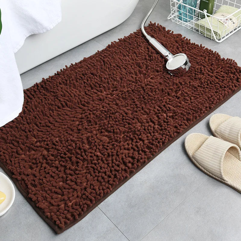 Tapis salle de bain grande taille marron