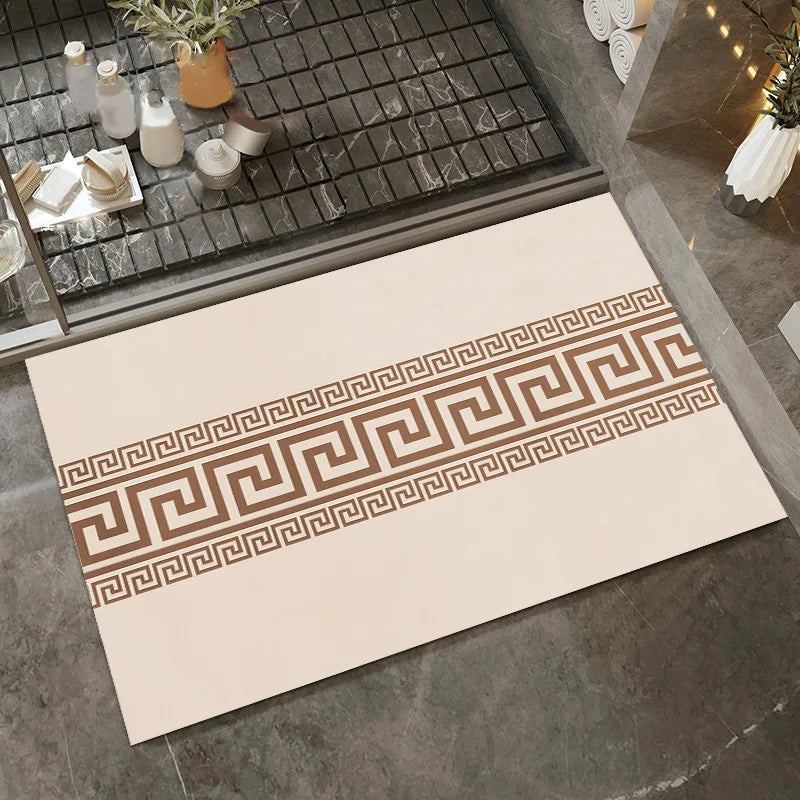 Tapis salle de bain japonais  blanc cassé