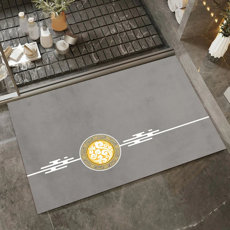 Tapis salle de bain japonais  motif rond