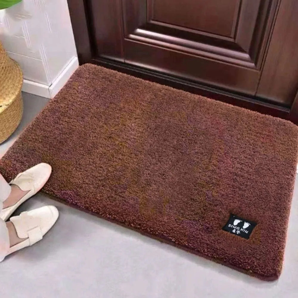 Tapis salle de bain original marron