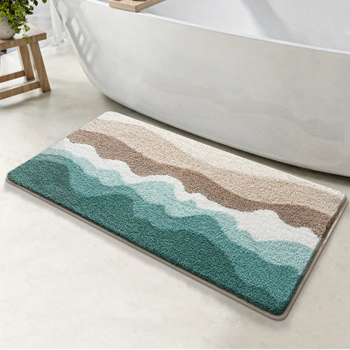 Tapis salle de bain plage kaki